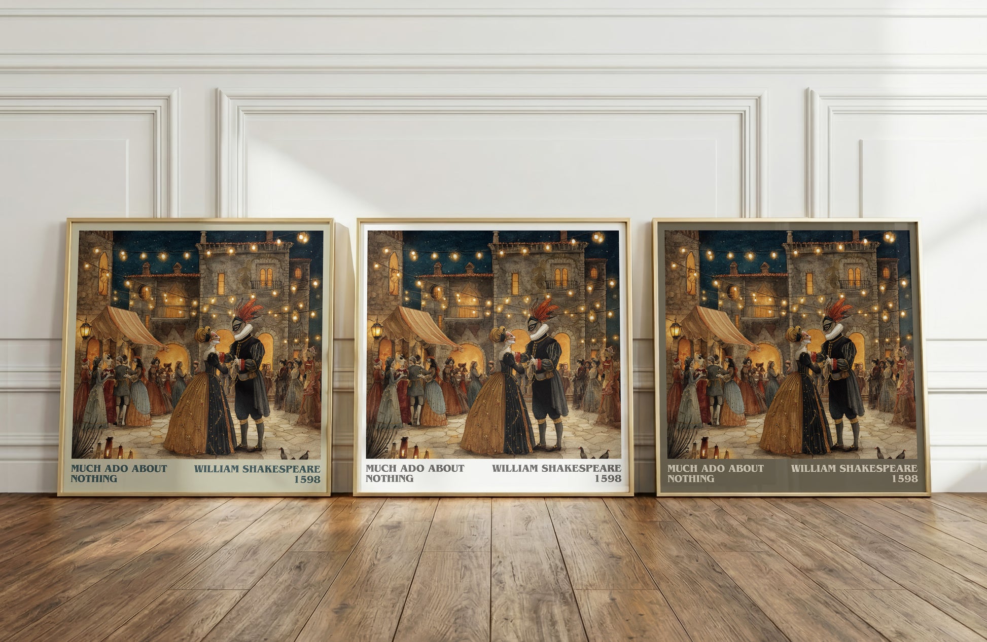 Much Ado about Nothing literary print framed by window – literary home decor