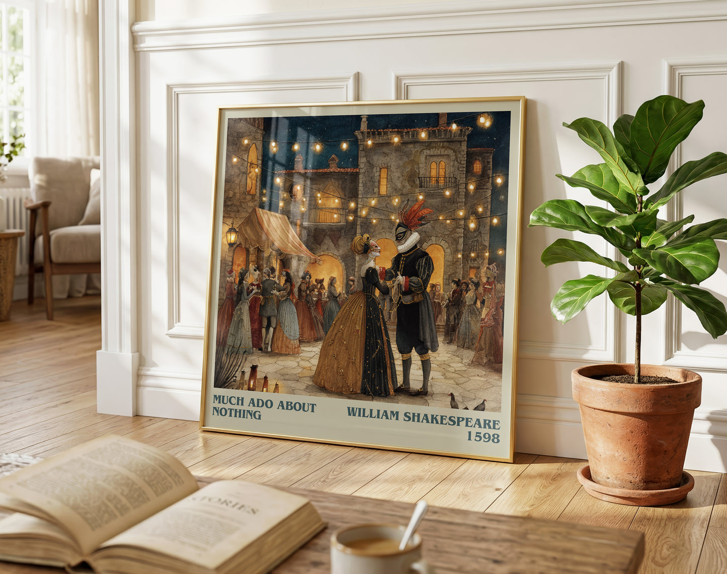 Much Ado about Nothing literary poster paired in gallery wall – literary art prints