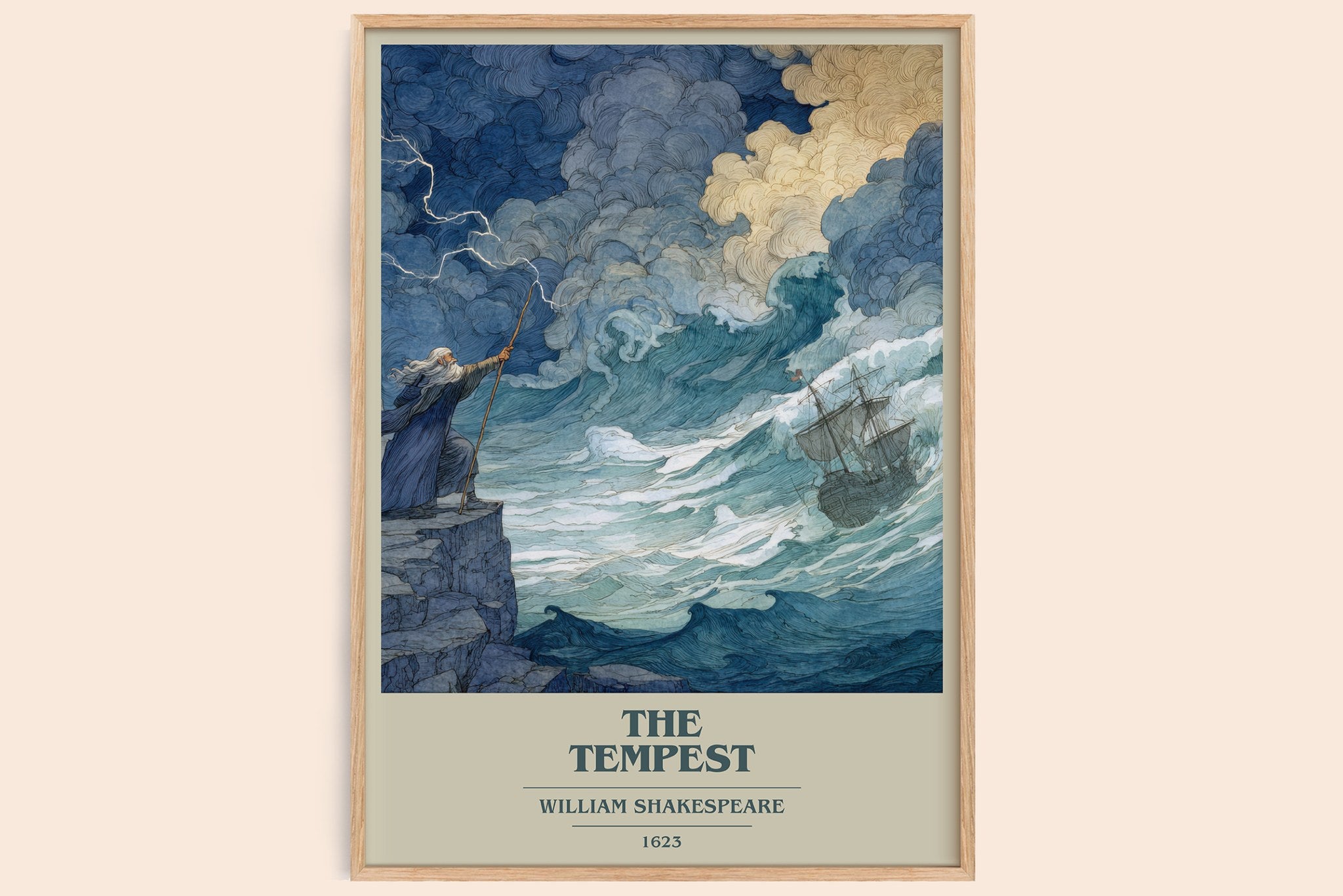 The Tempest Book Cover Poster by William Shakespeare