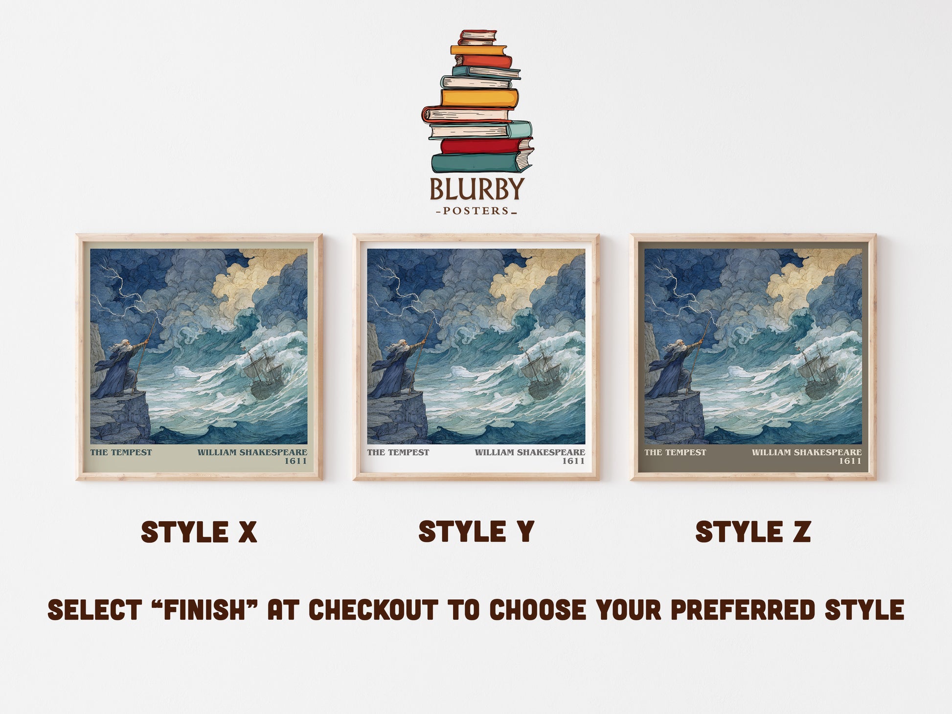 The Tempest literary art print colour and style options – William Shakespeare book art