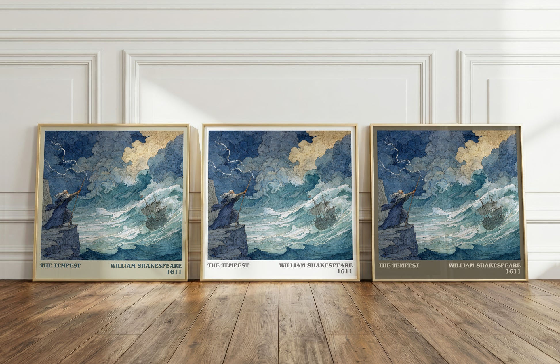 The Tempest literary print framed by window – literary home decor