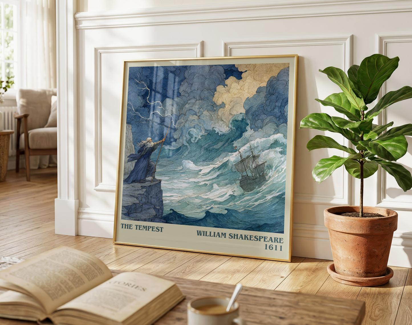 The Tempest literary poster paired in gallery wall – literary art prints