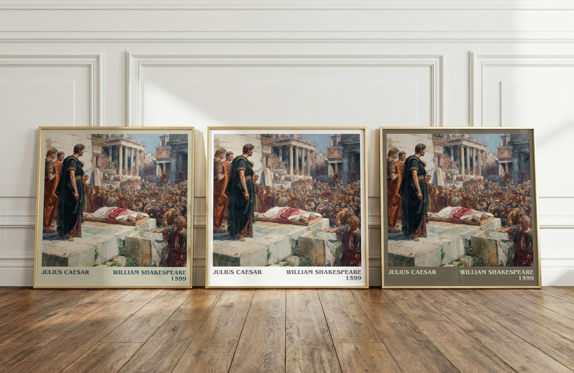 Julius Caesar literary print framed by window – literary home decor