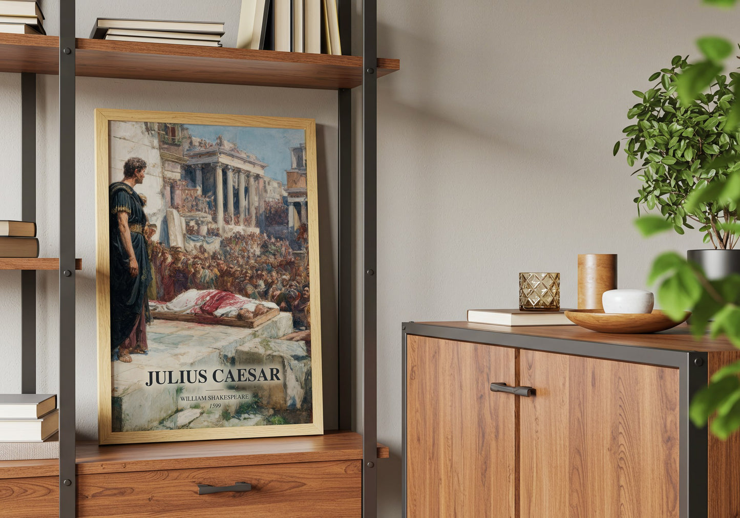 Julius Caesar book watercolour illustration paper finish options – matte satin gloss