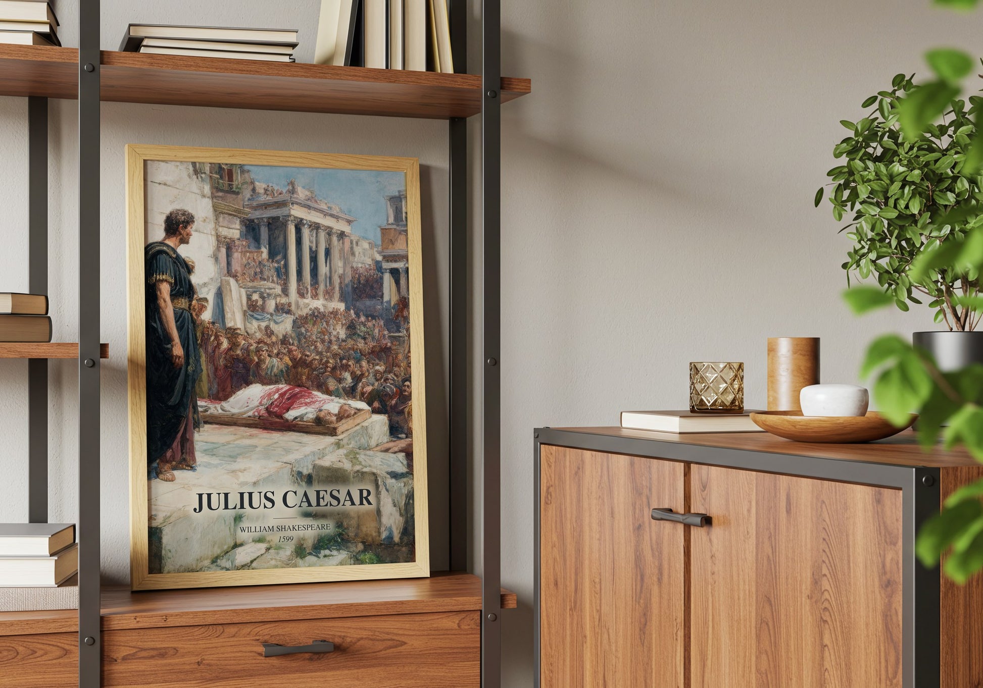 Julius Caesar book watercolour illustration paper finish options – matte satin gloss