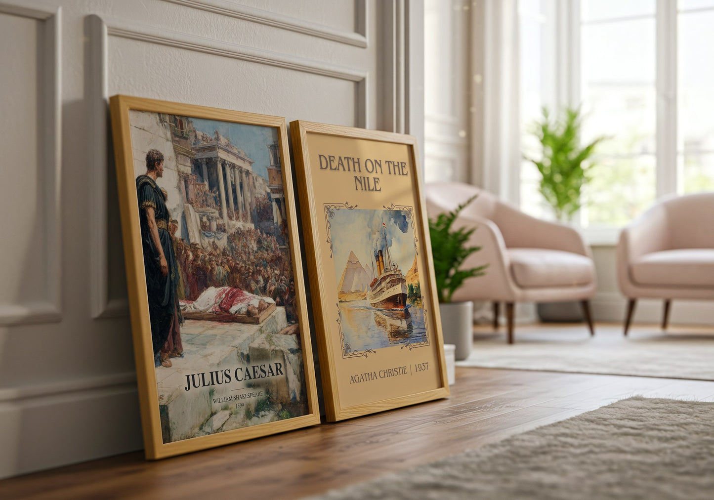 Julius Caesar watercolour print framed by window – literary home decor