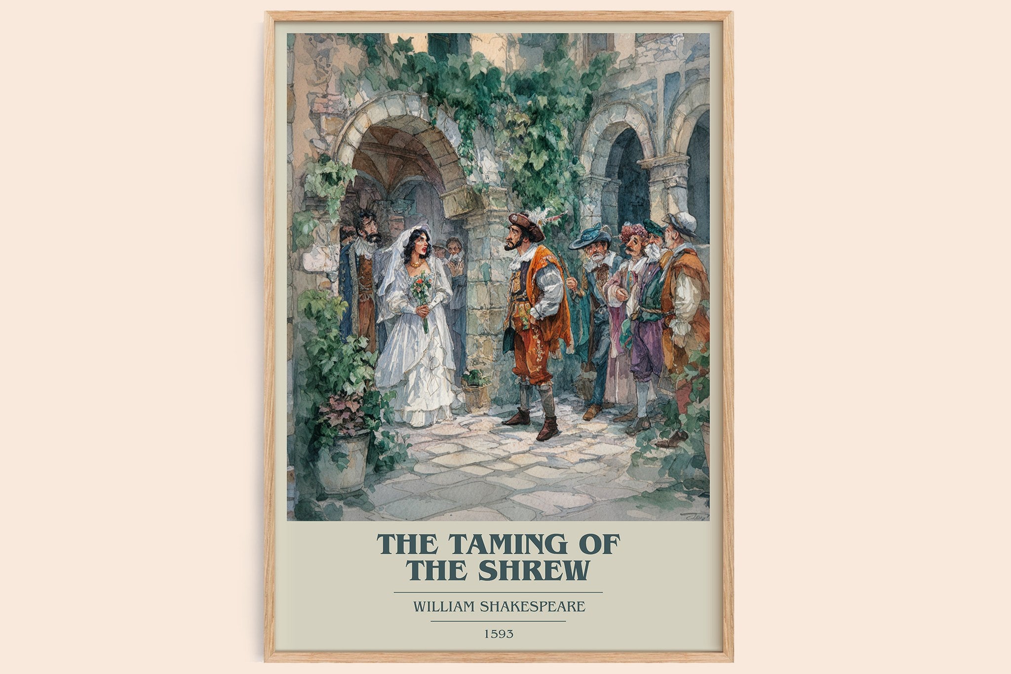 The Taming of the Shrew Book Cover Poster by William Shakespeare