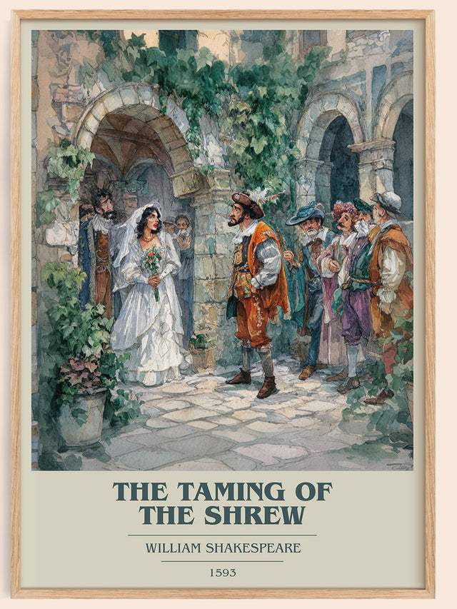 The Taming of the Shrew Book Cover Poster by William Shakespeare