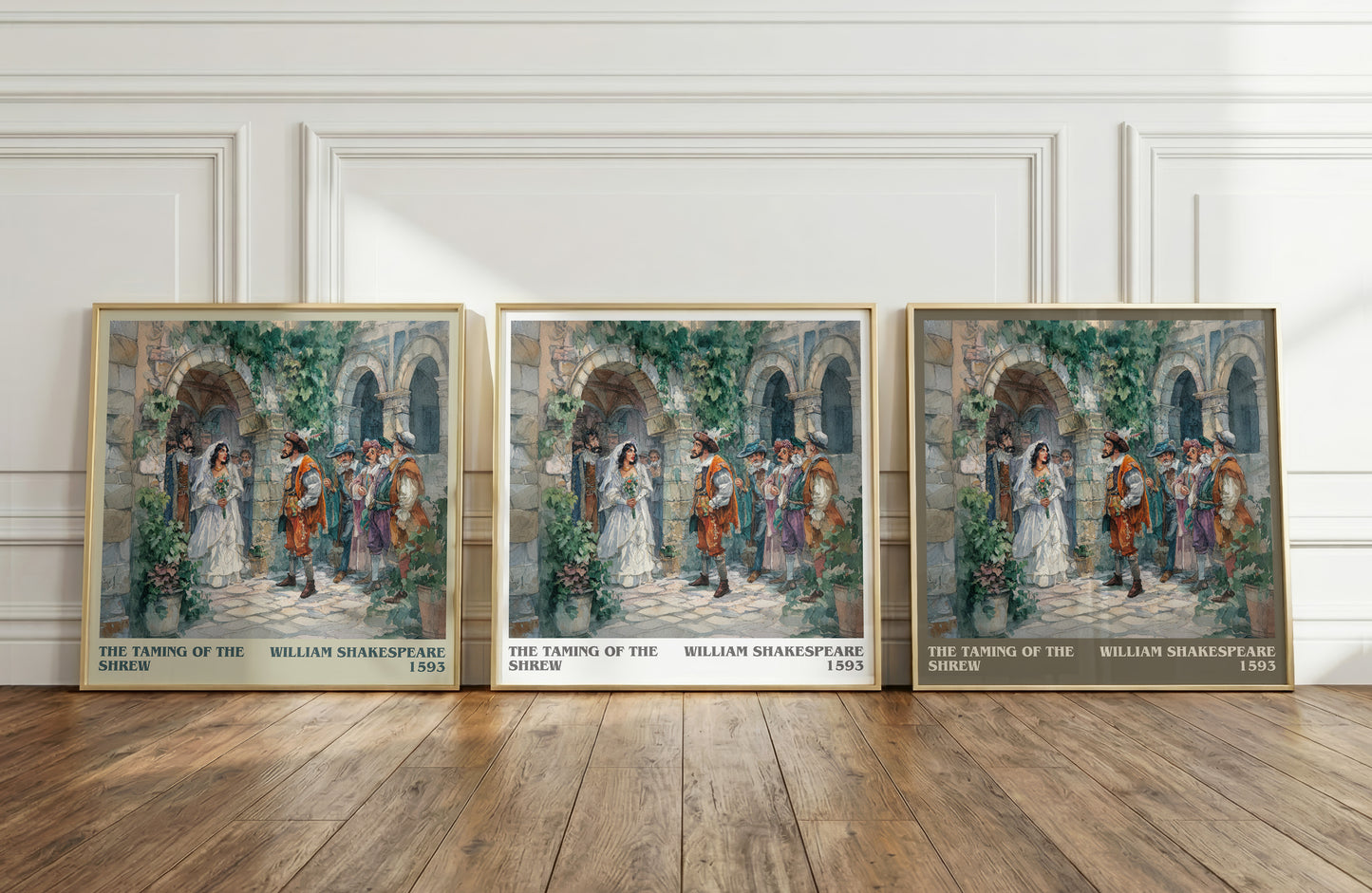 The Taming of the Shrew literary print framed by window – literary home decor