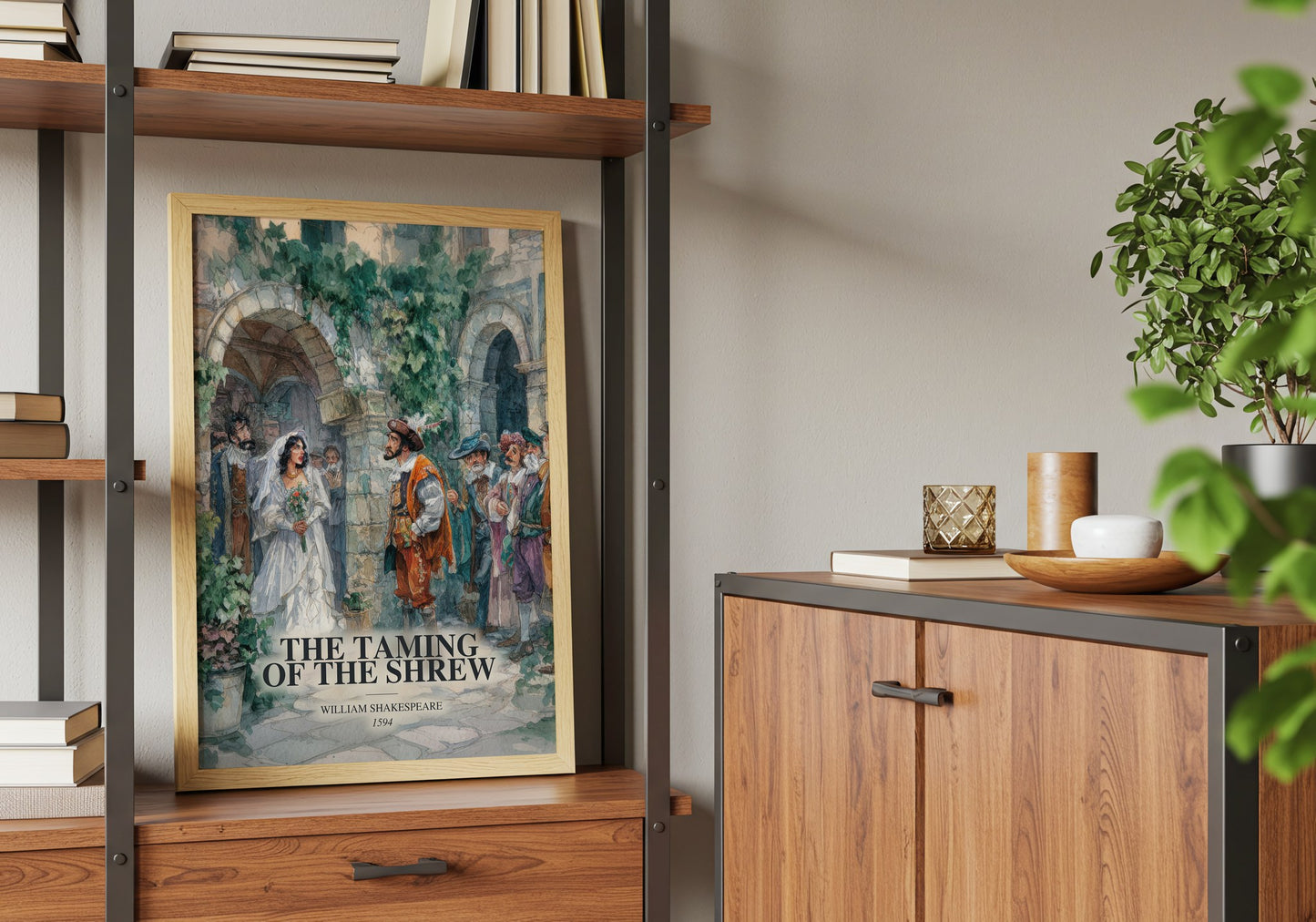 The Taming Of The Shrew book watercolour illustration paper finish options – matte satin gloss