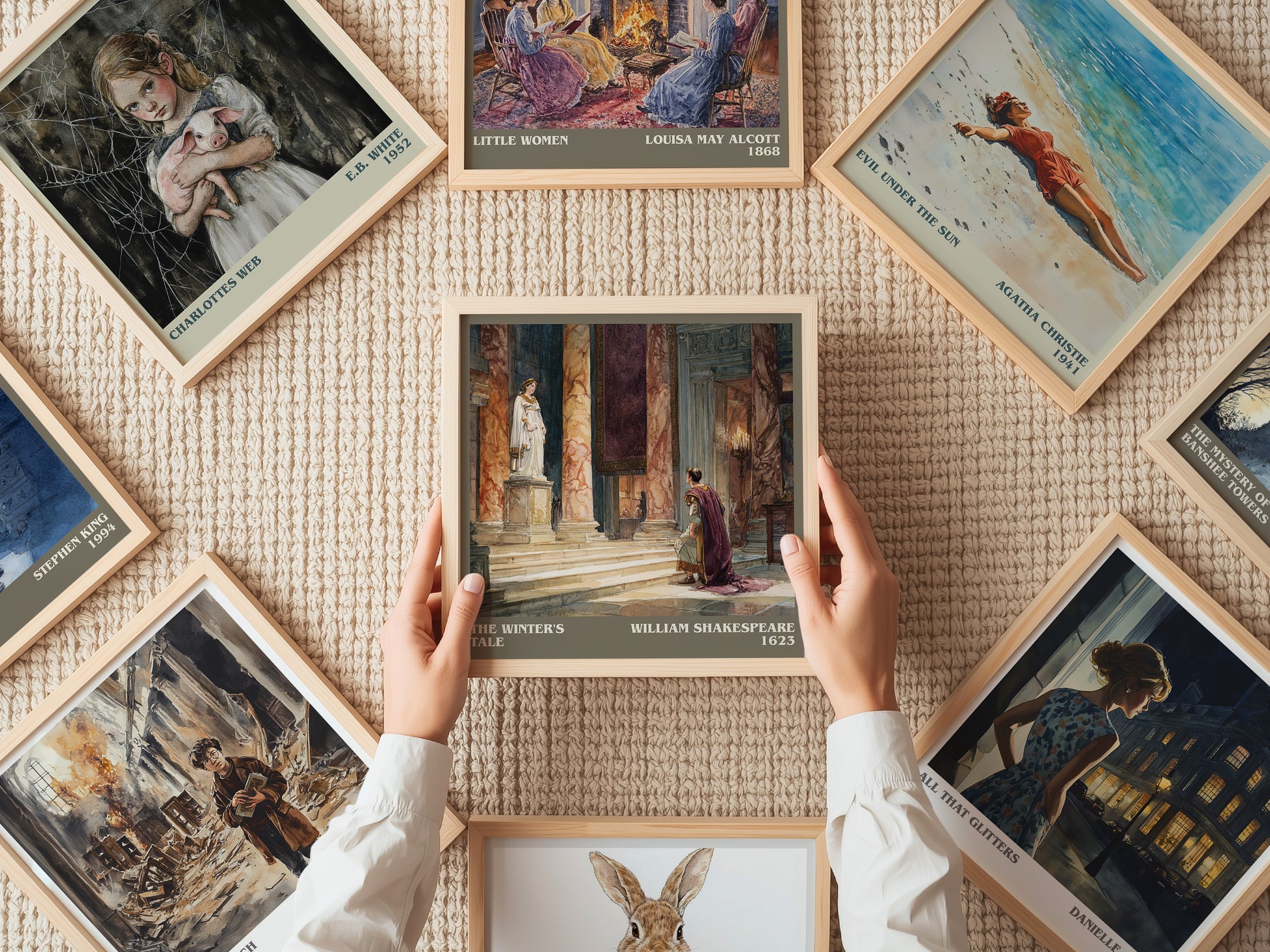 The Winter's Tale literary print on bookshelf – William Shakespeare fan gift