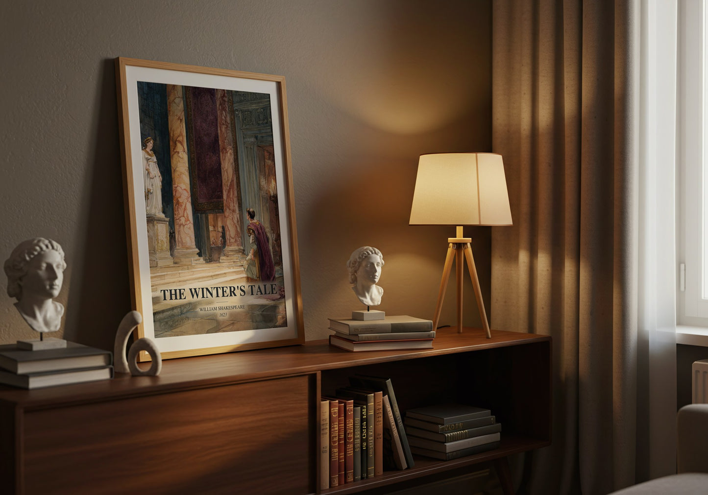 The Winter'S Tale watercolour print on bookshelf – William Shakespeare fan gift