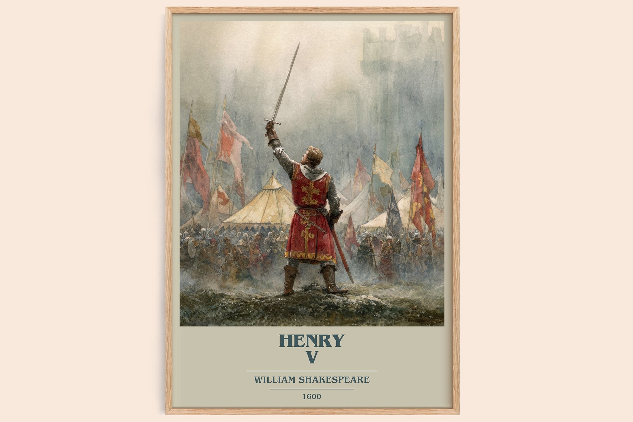 Henry V Book Cover Poster by William Shakespeare