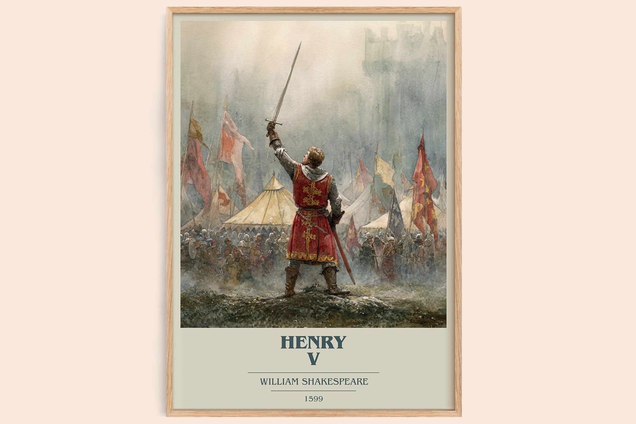 Henry V Book Cover Poster by William Shakespeare