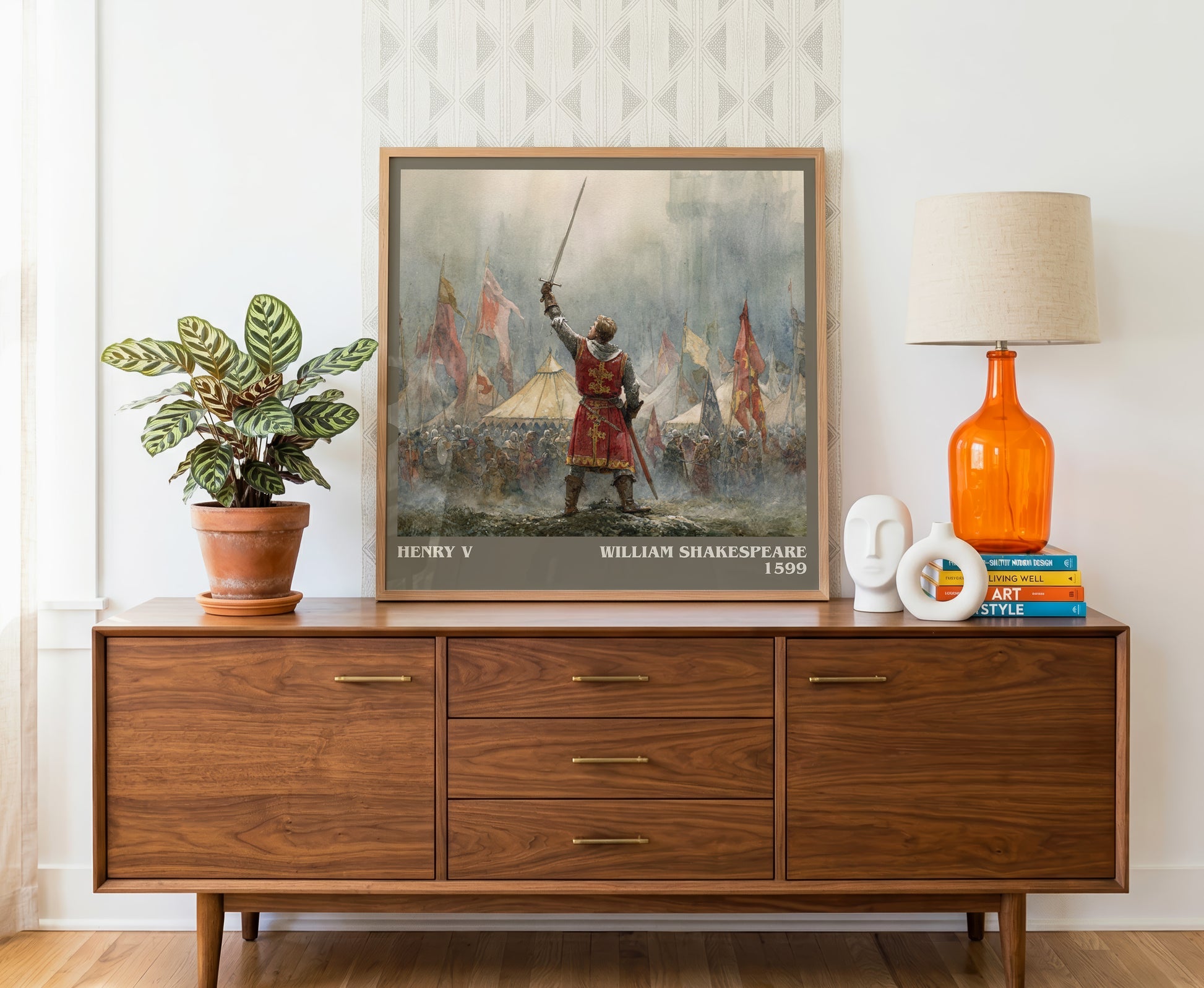 Henry V literary literary print detail – William Shakespeare book art