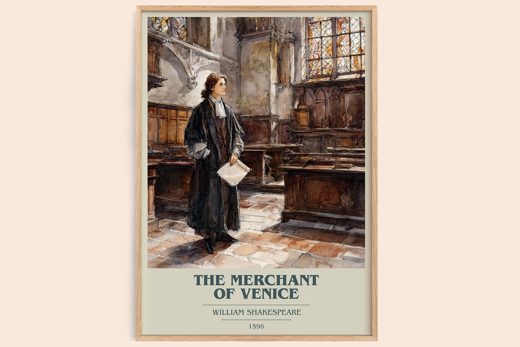 The Merchant of Venice Book Cover Poster by William Shakespeare