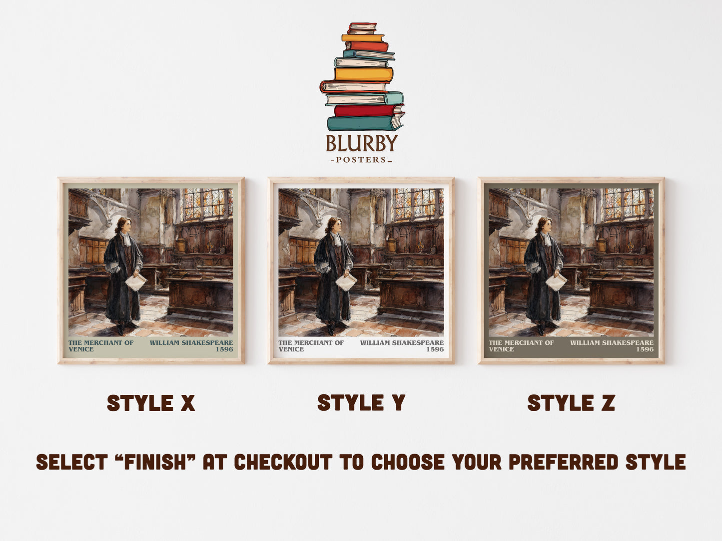 The Merchant of Venice literary art print colour and style options – William Shakespeare book art