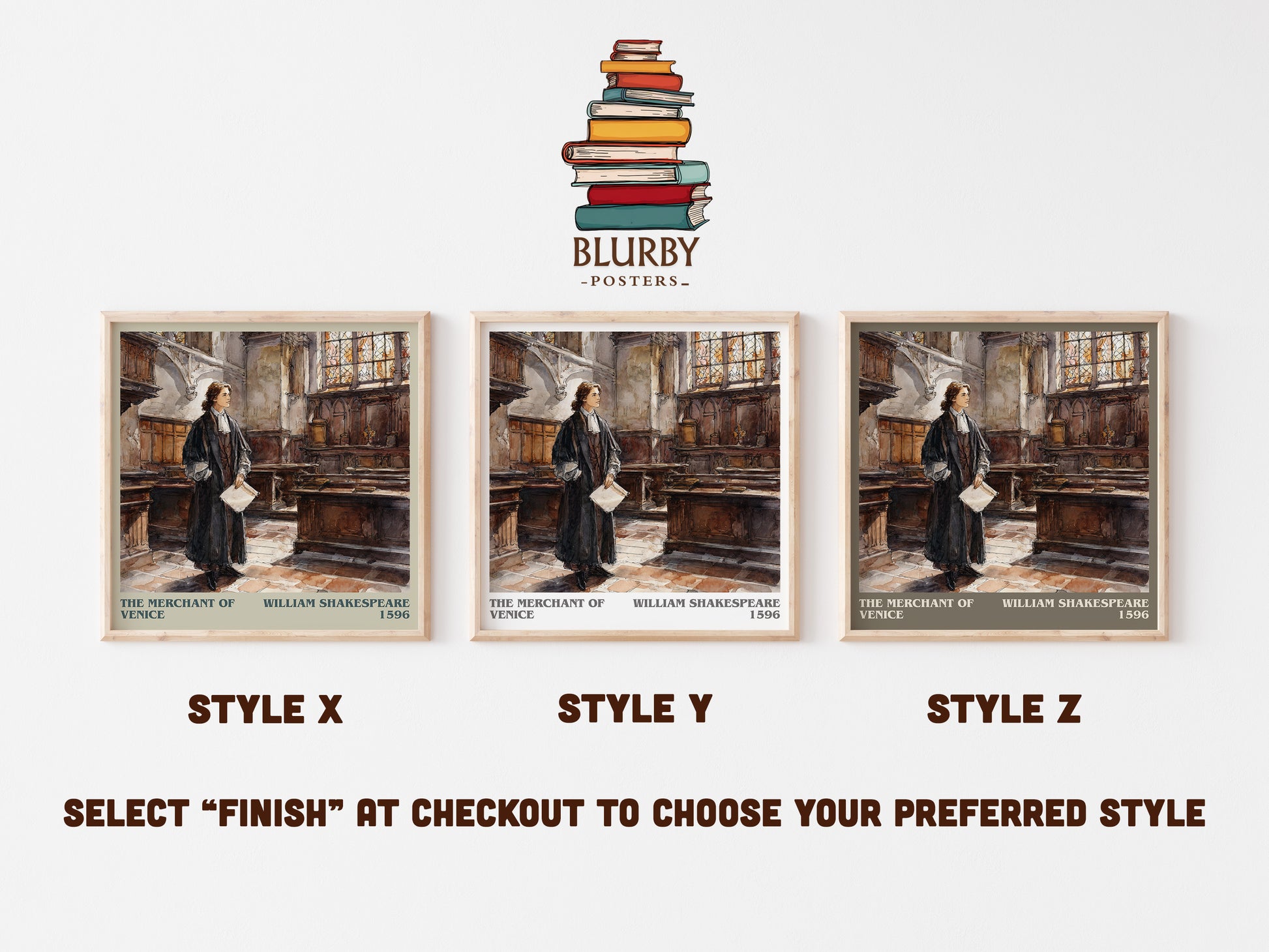 The Merchant of Venice literary art print colour and style options – William Shakespeare book art