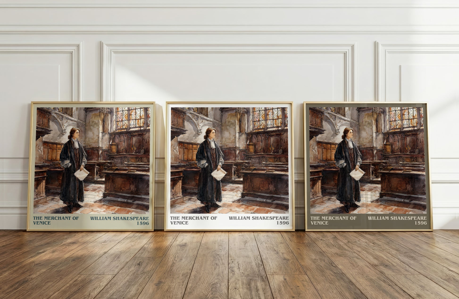 The Merchant of Venice literary print framed by window – literary home decor