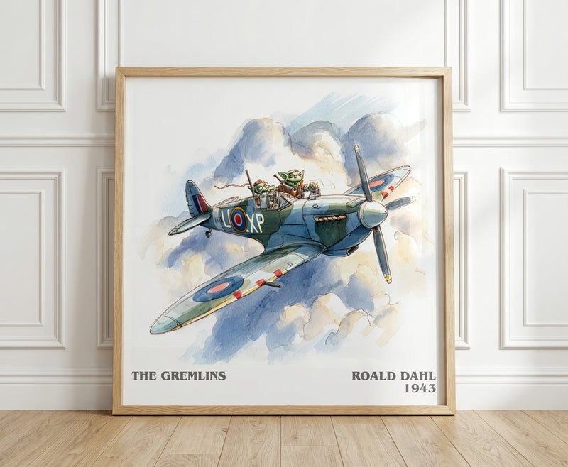 The Gremlins literary print in frame leaning in hallway – childrens wall art