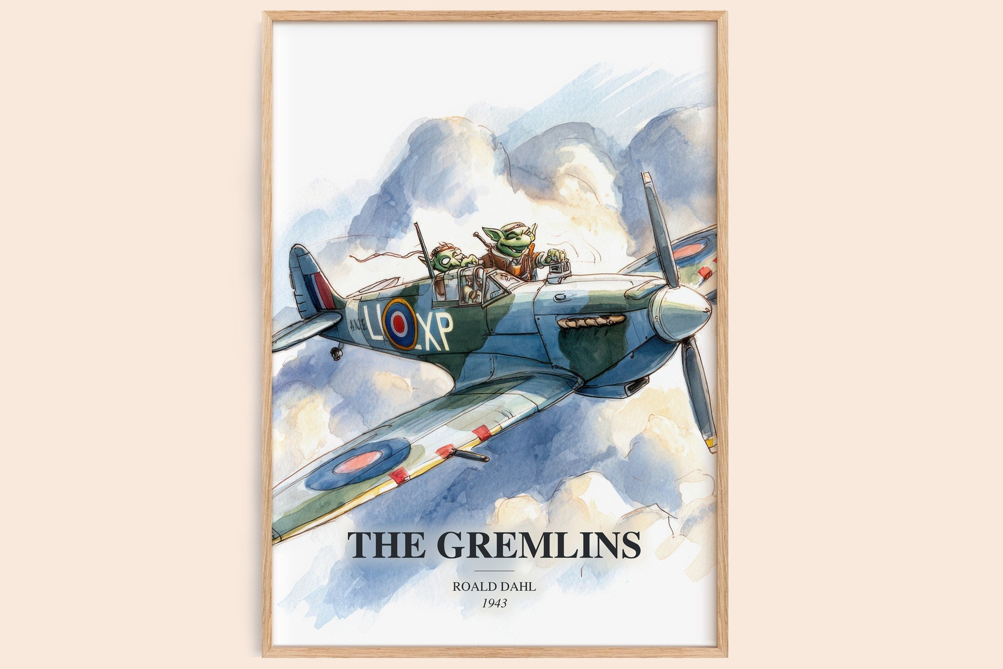 The Gremlins Book Watercolour Illustration by Roald Dahl