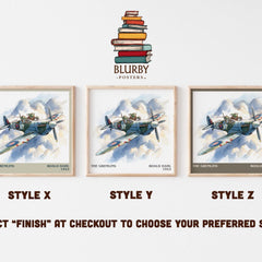 The Gremlins Literary Art Print by Roald Dahl – Style X, Y and Z square prints side by side – choose your finish