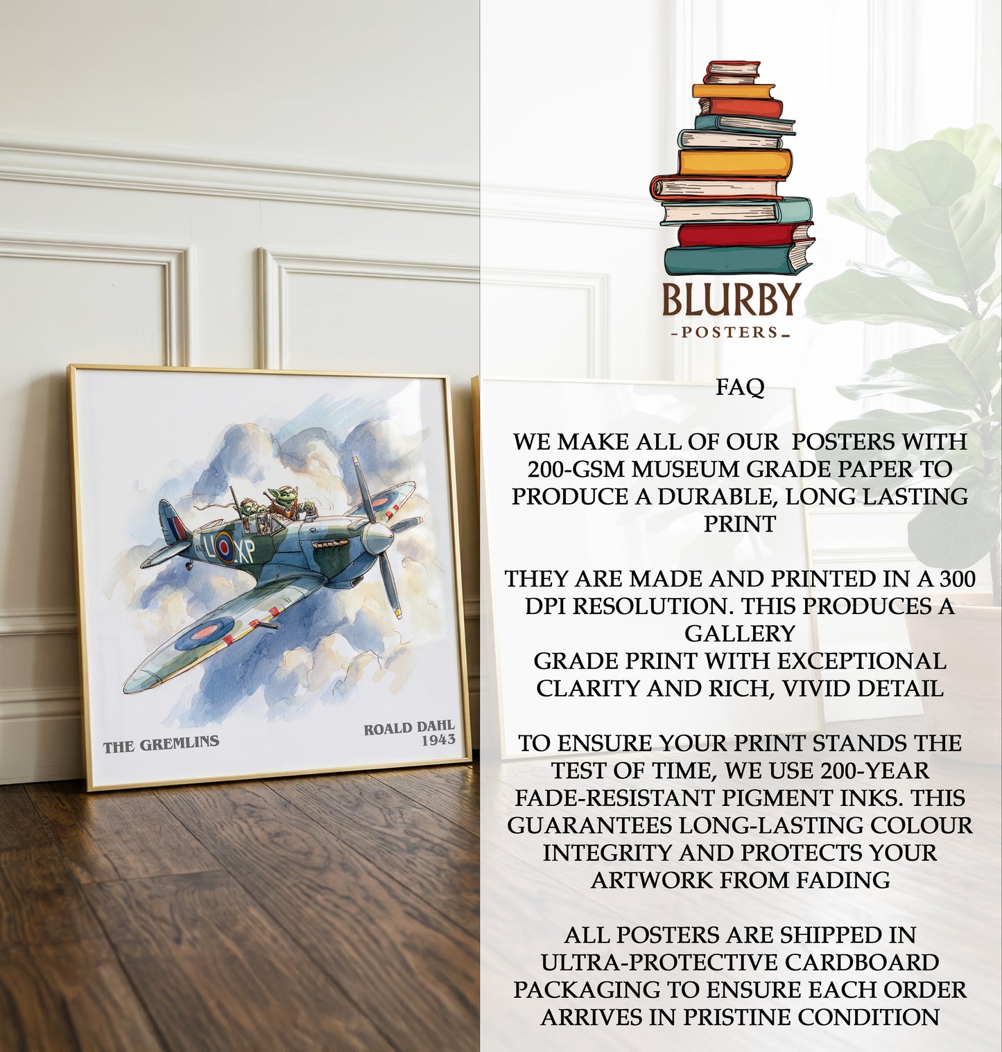 The Gremlins by Roald Dahl | Square Bookish Poster | Inspired Fan Art Print | Free Delivery