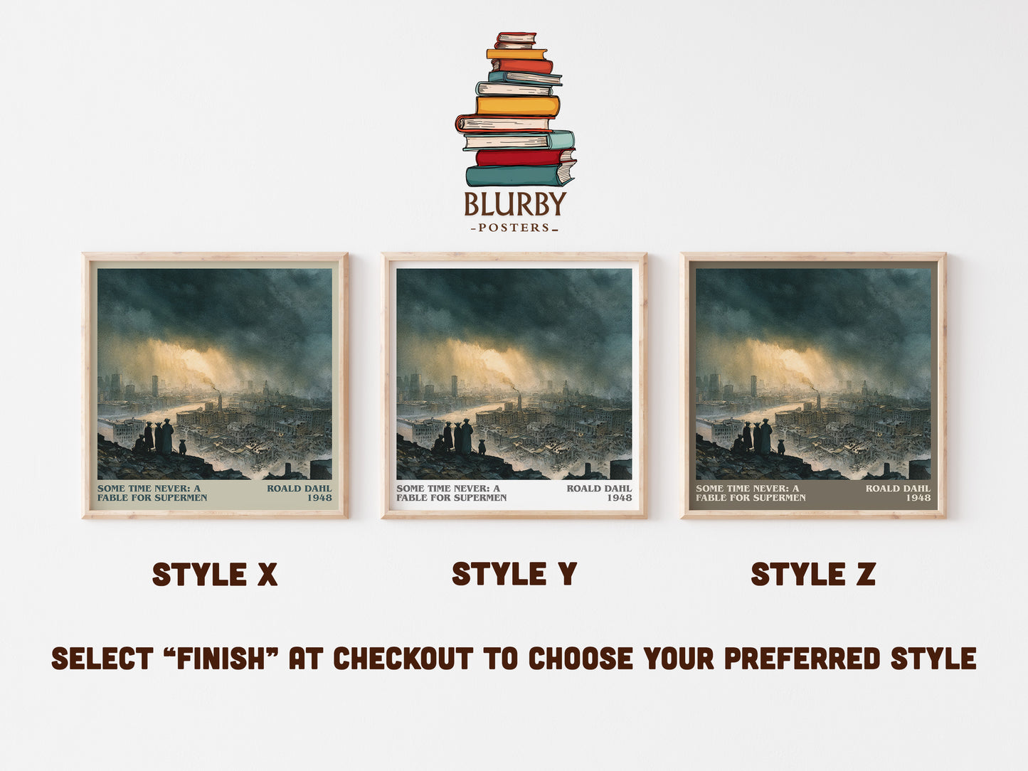 Some Time Never: A Fable For Supermen by Roald Dahl | Square Bookish Poster | Inspired Fan Art Print | Free Delivery