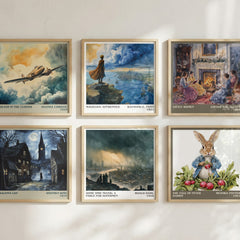 Some Time Never: A Fable for Supermen Literary Art Print by Roald Dahl – square print in a six-frame gallery wall