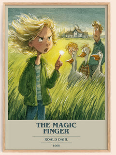 The Magic Finger Book Cover Poster by Roald Dahl – framed poster