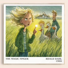 The Magic Finger Literary Art Print by Roald Dahl – square framed poster