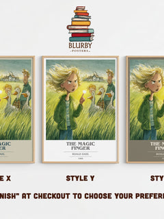 The Magic Finger Book Cover Poster by Roald Dahl – Style X, Y and Z side by side – choose your finish