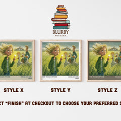 The Magic Finger Literary Art Print by Roald Dahl – Style X, Y and Z square prints side by side – choose your finish