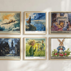 The Magic Finger Literary Art Print by Roald Dahl – square print in a six-frame gallery wall