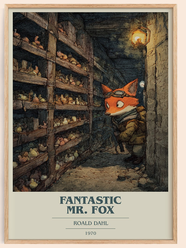 Fantastic Mr. Fox Book Cover Poster by Roald Dahl