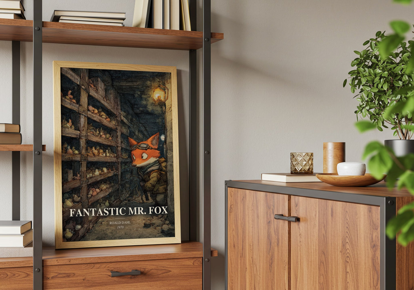 Fantastic Mr. Fox book watercolour illustration paper finish options – matte satin gloss