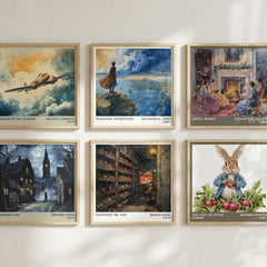 Fantastic Mr. Fox Literary Art Print by Roald Dahl – square print in a six-frame gallery wall