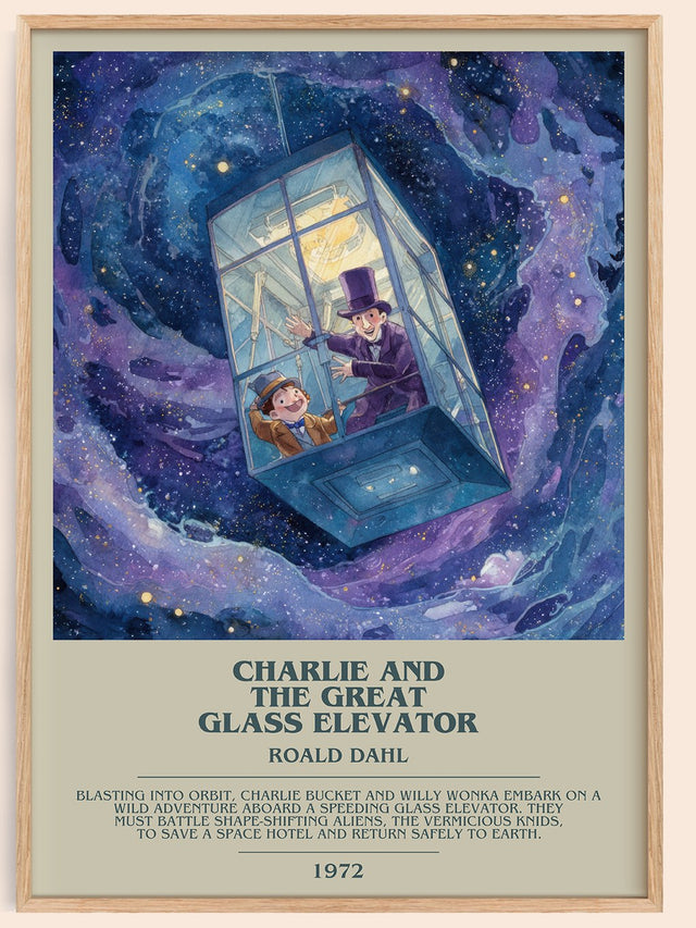 Charlie and the Great Glass Elevator Bookish Wall Art by Roald Dahl