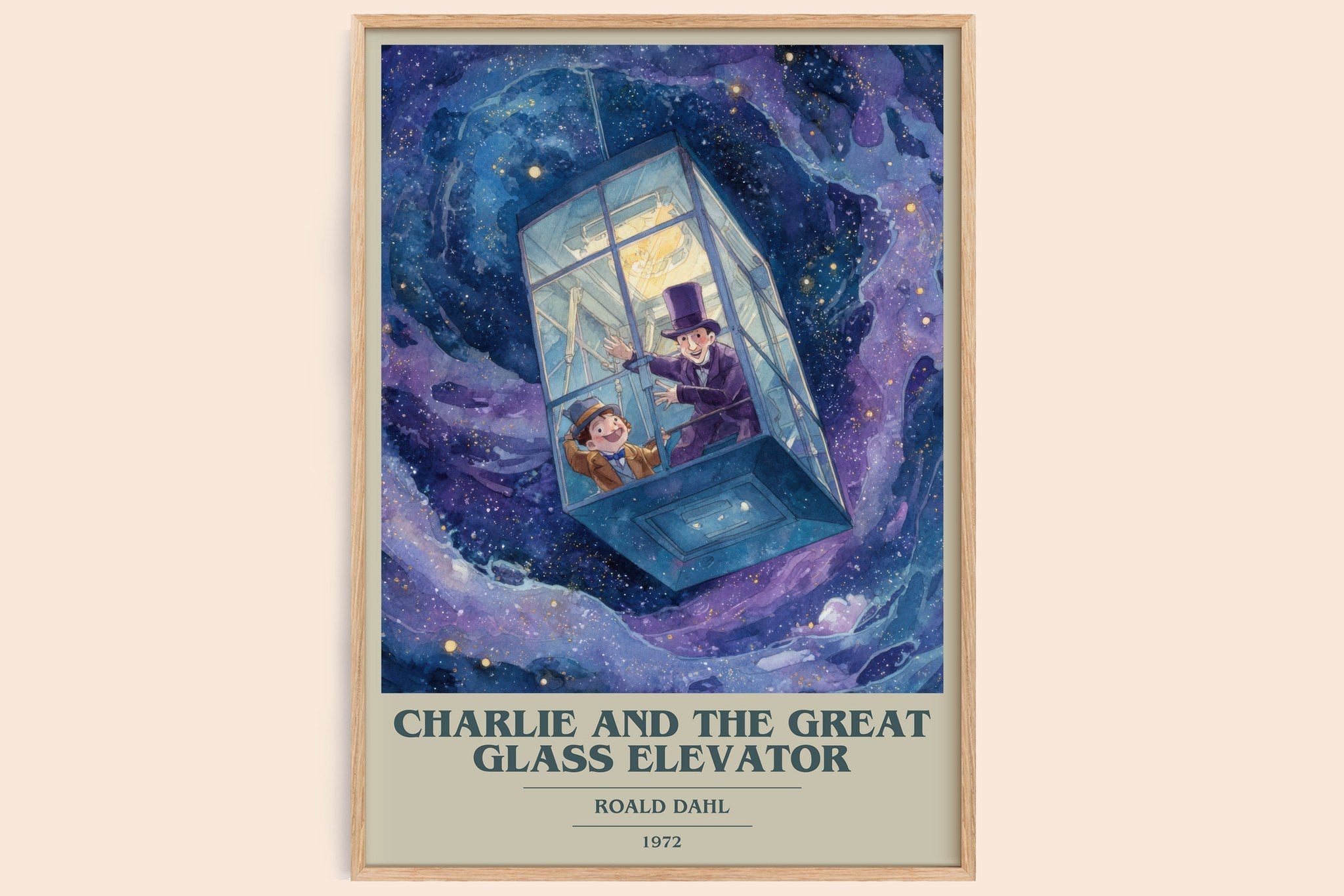 Charlie and the Great Glass Elevator Book Cover Poster by Roald Dahl
