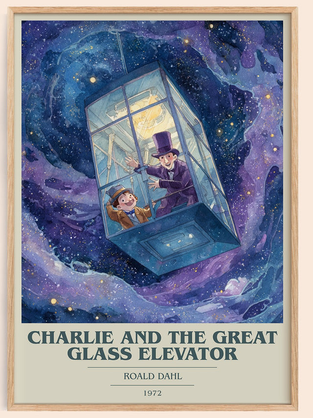 Charlie and the Great Glass Elevator Book Cover Poster by Roald Dahl