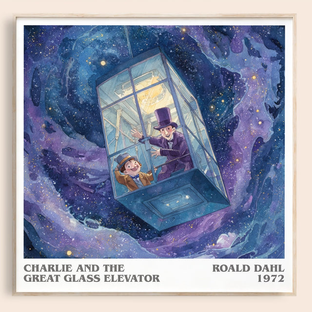 Charlie and the Great Glass Elevator Literary Art Print by Roald Dahl