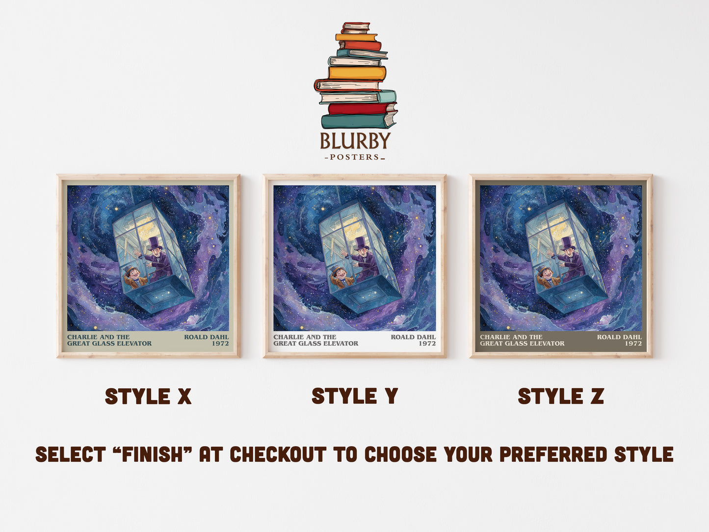 Charlie And The Great Glass Elevator by Roald Dahl | Square Bookish Poster | Inspired Fan Art Print | Free Delivery