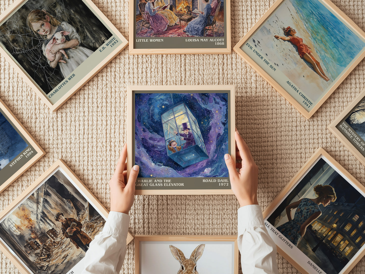 Charlie And The Great Glass Elevator by Roald Dahl | Square Bookish Poster | Inspired Fan Art Print | Free Delivery