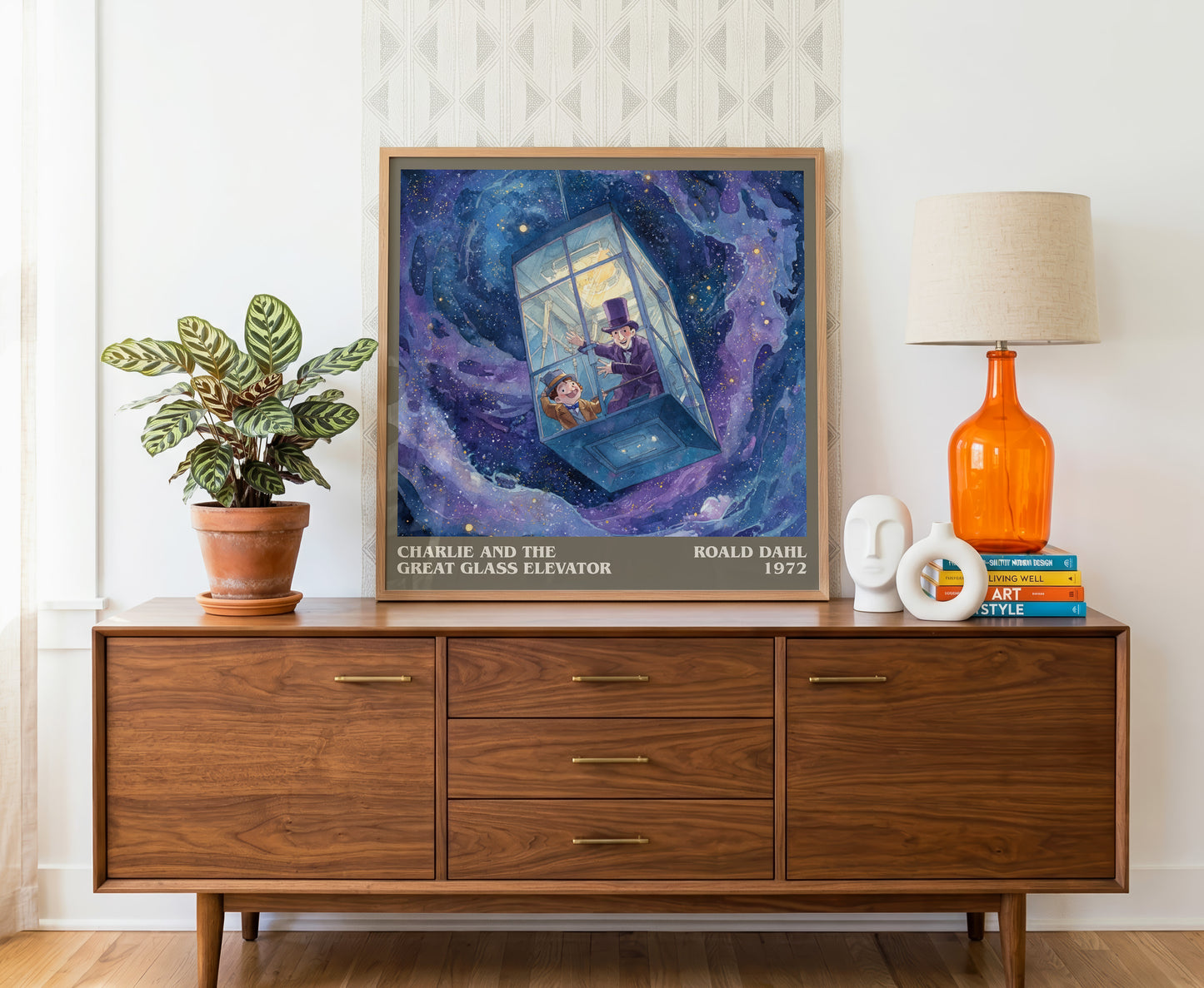 Charlie And The Great Glass Elevator by Roald Dahl | Square Bookish Poster | Inspired Fan Art Print | Free Delivery