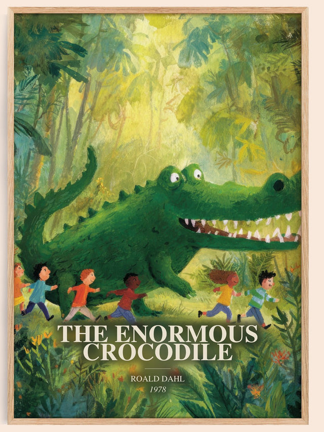 The Enormous Crocodile Book Watercolour Illustration by Roald Dahl