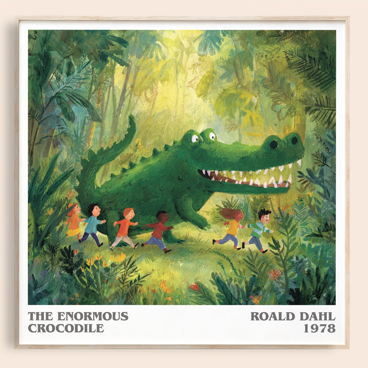 The Enormous Crocodile Literary Art Print by Roald Dahl – square framed poster