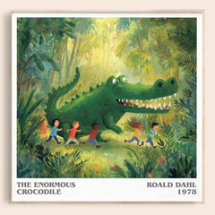 The Enormous Crocodile Literary Art Print by Roald Dahl – square framed poster