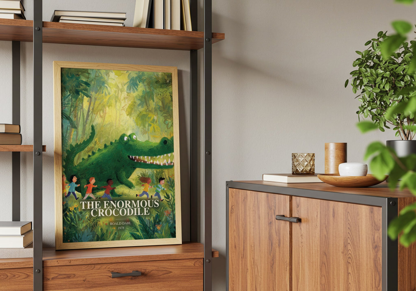 The Enormous Crocodile book watercolour illustration paper finish options – matte satin gloss