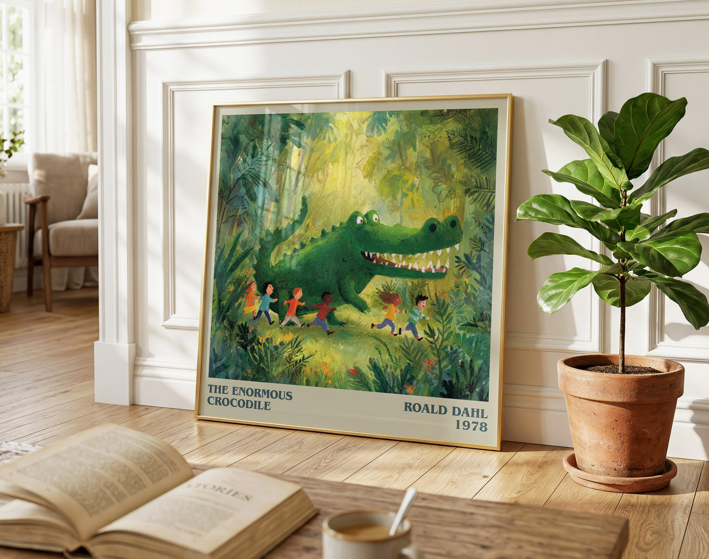 The Enormous Crocodile by Roald Dahl | Square Bookish Poster | Inspired Fan Art Print | Free Delivery