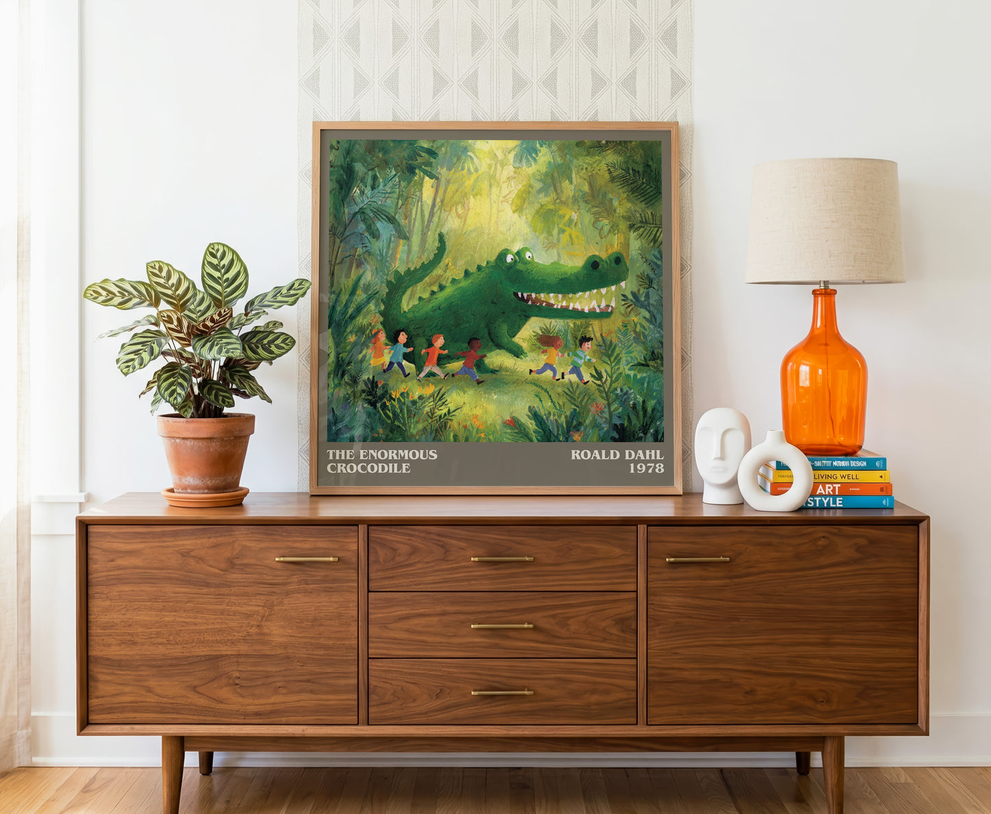 The Enormous Crocodile by Roald Dahl | Square Bookish Poster | Inspired Fan Art Print | Free Delivery